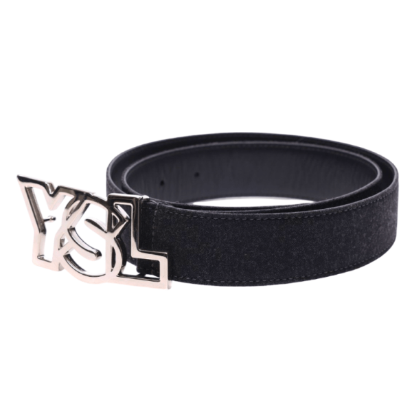 Saint Laurent Logo Belt Black