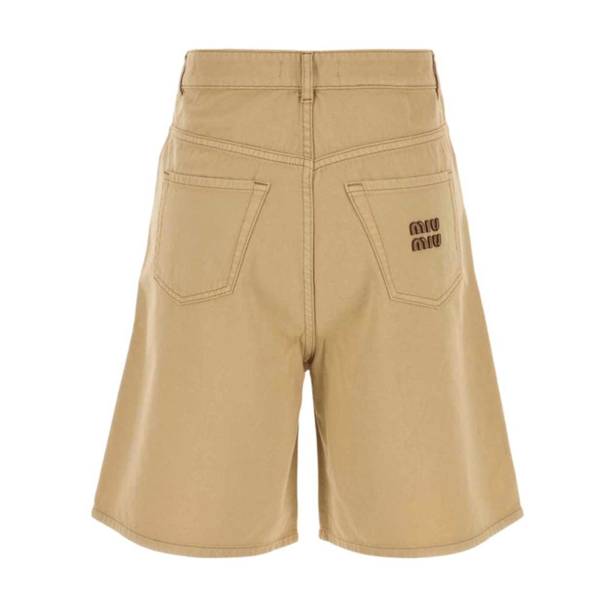 Beige Light Denim Bermudas
