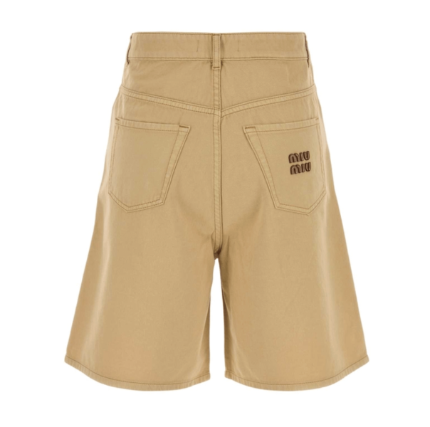 Beige Light Denim Bermudas
