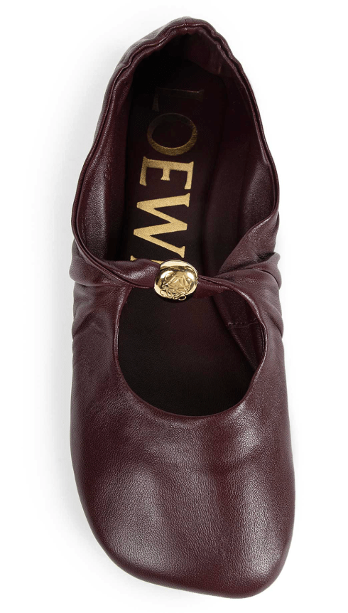 Pebble Soft ballerina in nappa lambskin  Burgundy