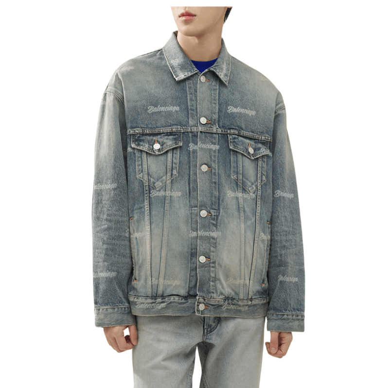 Large Fit Denim Jacket - Sky Blue