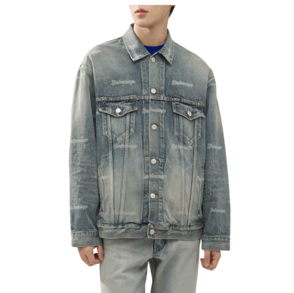 Large Fit Denim Jacket - Sky Blue