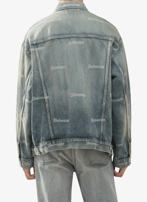 Large Fit Denim Jacket - Sky Blue