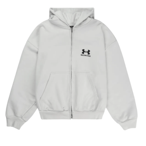 Balenciaga x Under Armour Regular Fit Zip-Up Hoodie White Black