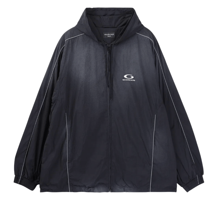 Balenciaga Logo Paneled Track Jacket Black