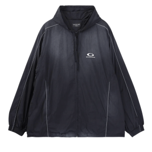 Balenciaga Logo Paneled Track Jacket Black