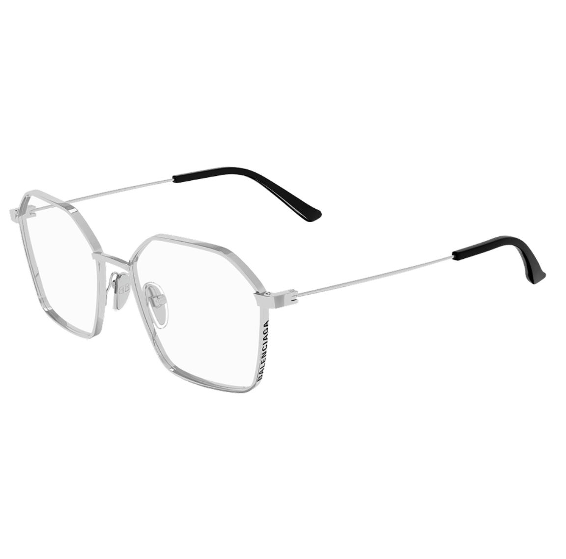 Balenciaga Geometric Eyeglasses Silver