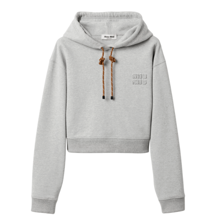 (W) Miu Miu Cotton Fleece Sweatshirt Grey