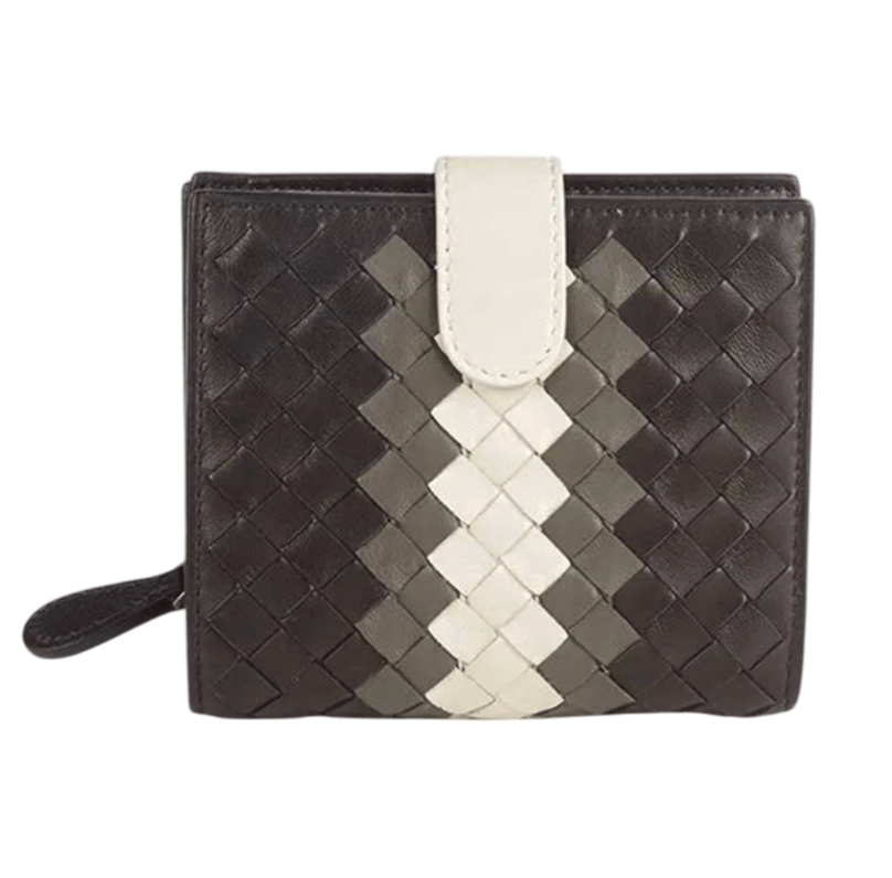 Bottega Veneta Intrecciato Bi-Fold Wallet Black Charcoal
