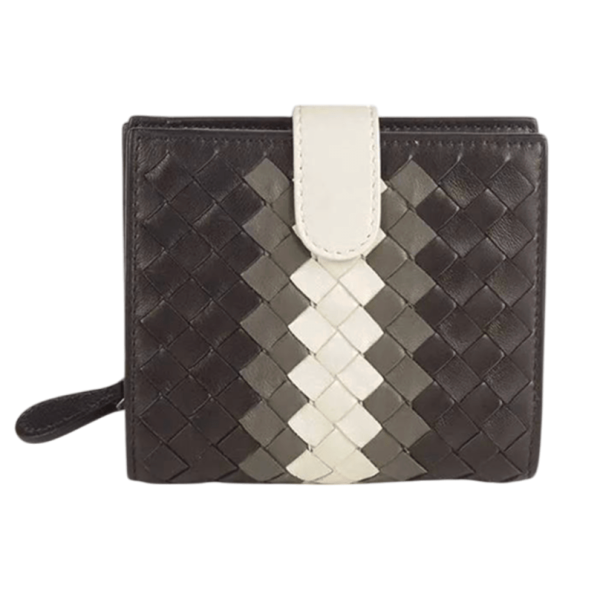 Bottega Veneta Intrecciato Bi-Fold Wallet Black Charcoal