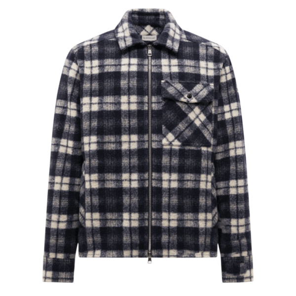 Moncler Long Sleeve Tartan Shirt White Blue - 25FW