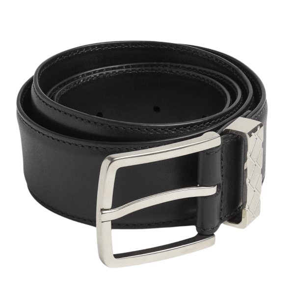 Bottega Veneta Intreccio Loop Belt Black