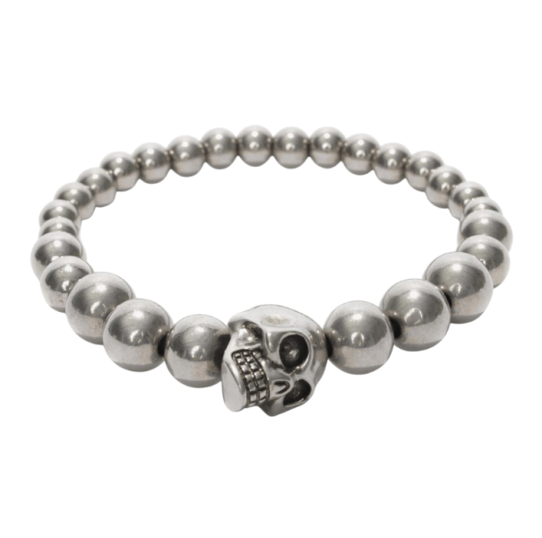 Alexander McQueen Skull Multibeaded Bracelet Silver