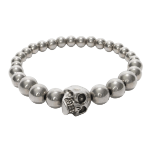 Alexander McQueen Skull Multibeaded Bracelet Silver