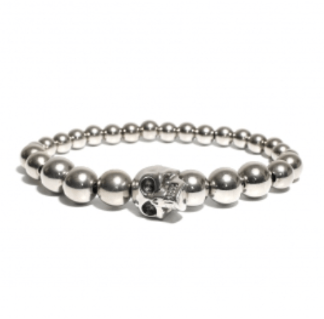 Alexander McQueen Skull Multibeaded Bracelet Silver