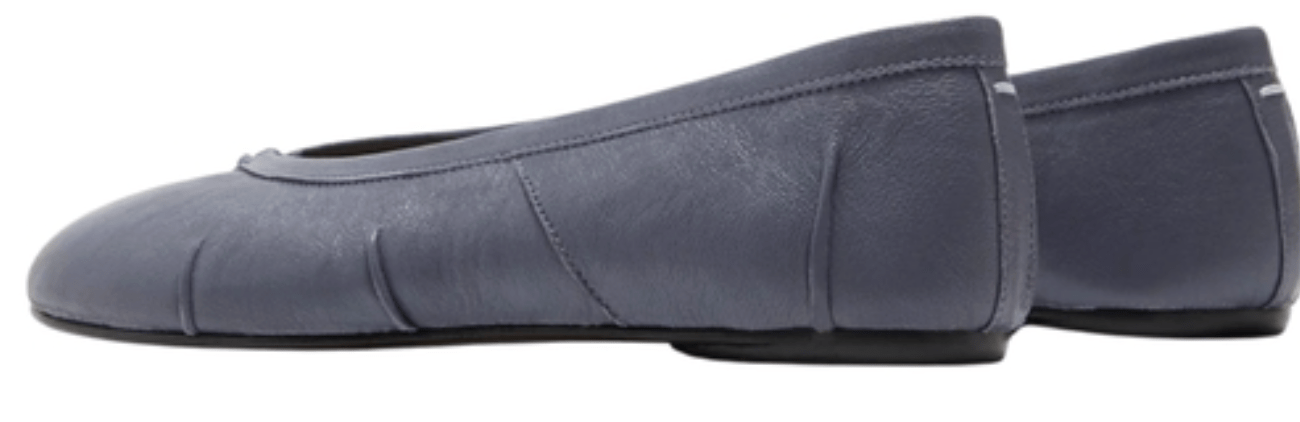 Blue Leather Tabi New Flats - Ballerinas
