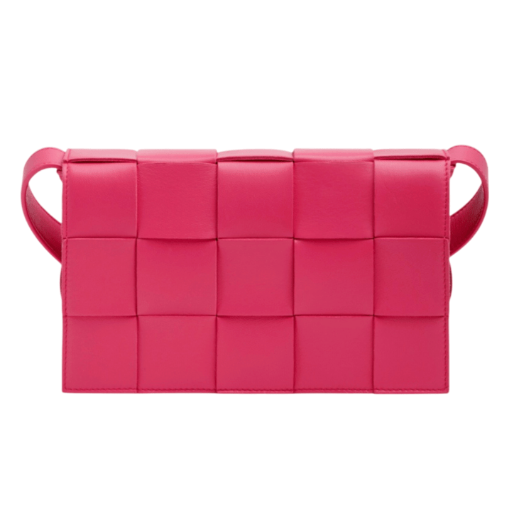 Bottega Veneta Lambskin Leather Cassette Cranberry