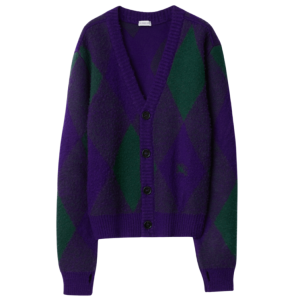 Burberry Argyle Wool Cardigan Royal