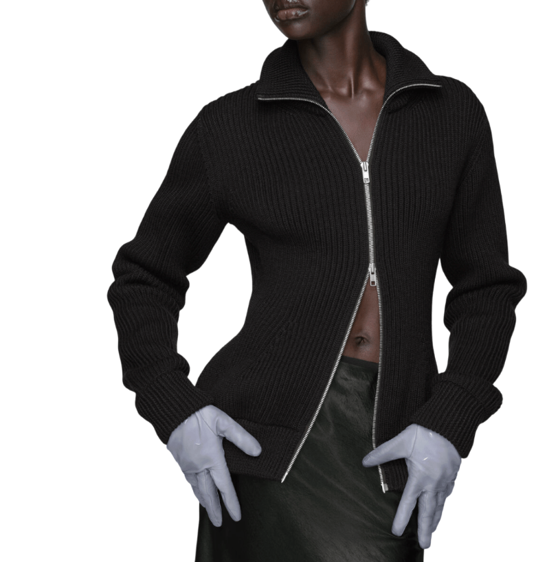 Wool zipped cardigan