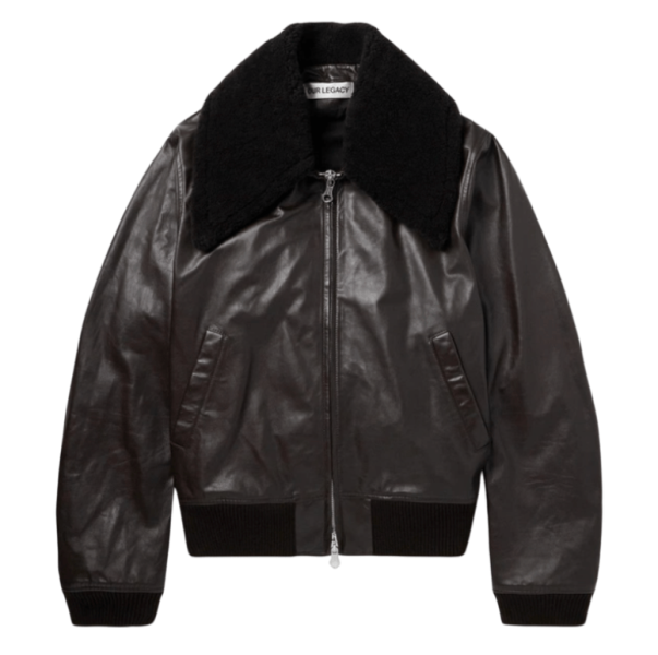 PHAROS BOMBER Umber Brown Fluid Calfskin 