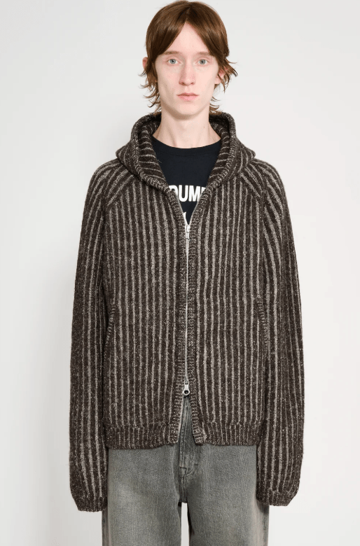 LEVEL HOOD Vanise Brown Stripe Isels Wool 