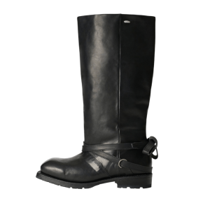 HIGH ENGINE BOOT Black Tensile Cattle Hide 