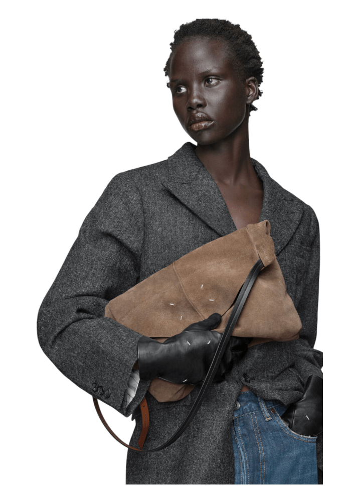 Maison Margiela Drawstring Hobo Small Vison Black