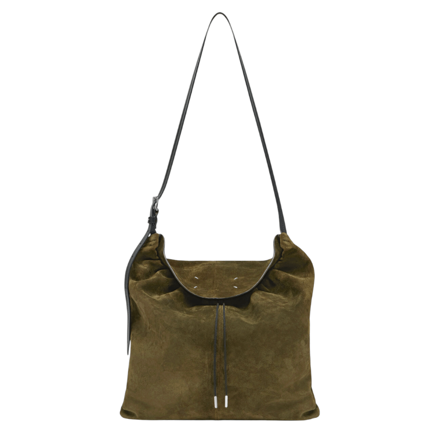 Maison Margiela Drawstring Hobo Small Khaki Black