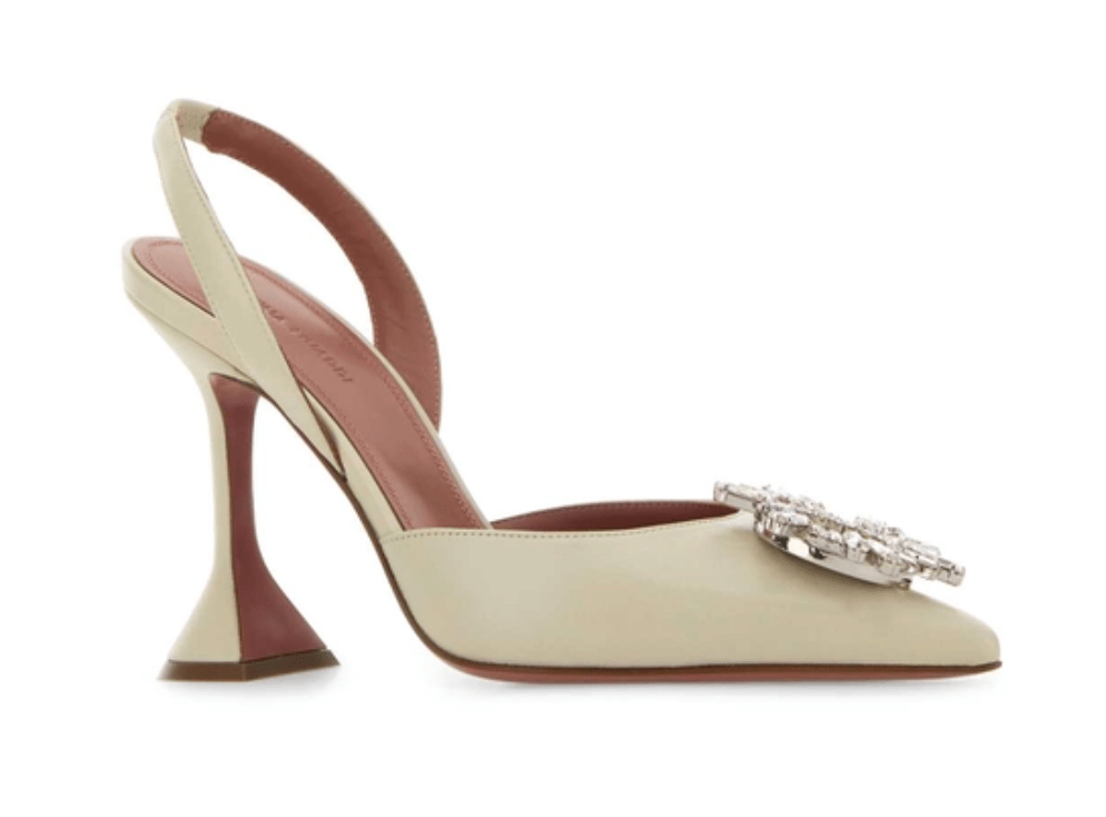 Ivory leather Begum pumps BEGUMSLING ALMOND95 WHITE