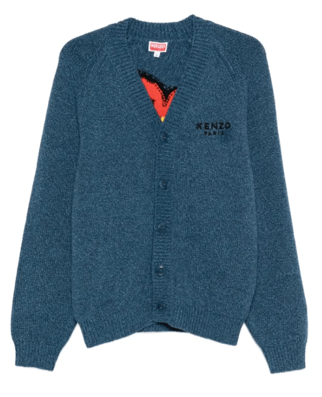 Boke Flower' cardigan in cotton wool 