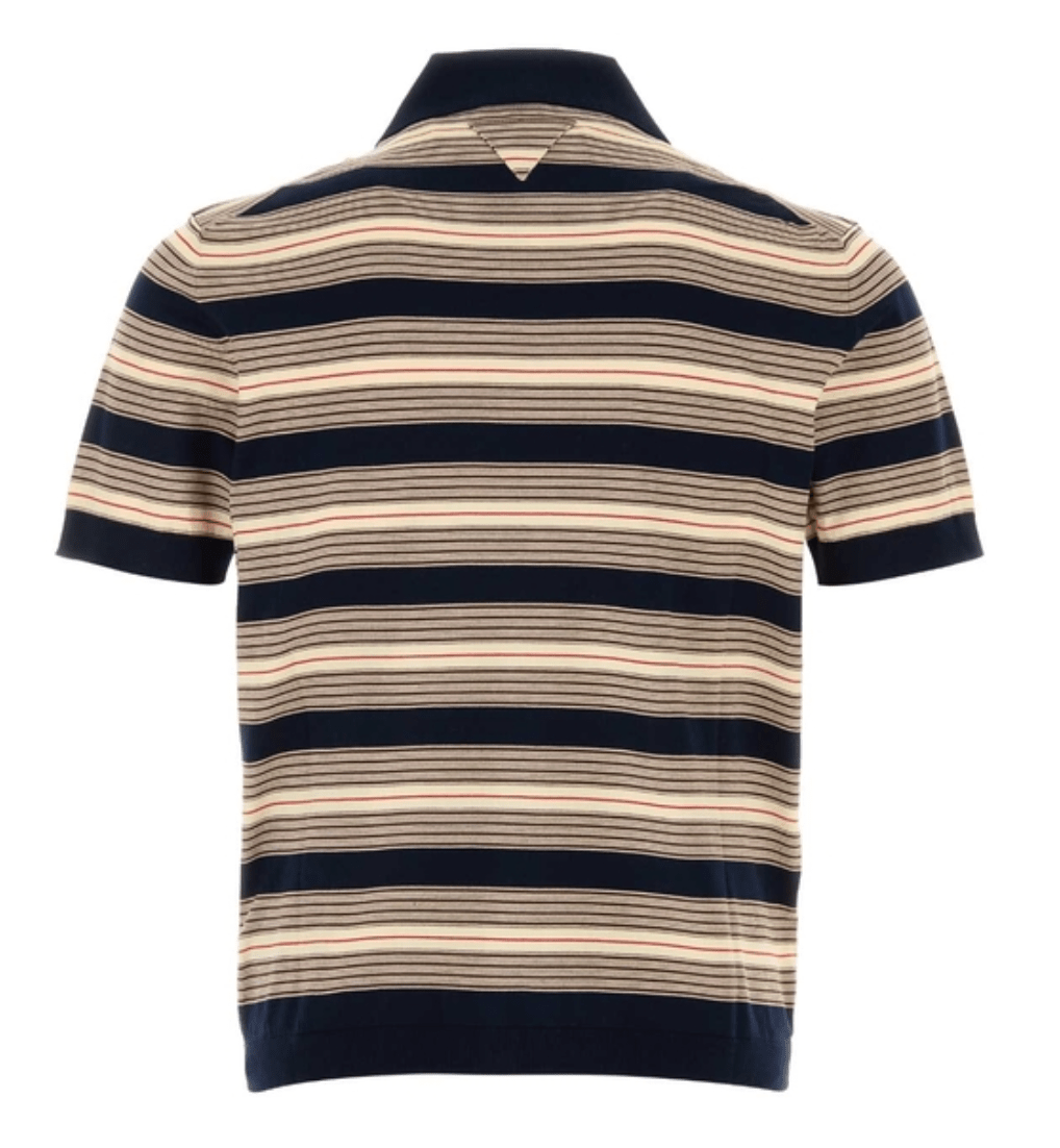 Striped cotton polo shirt