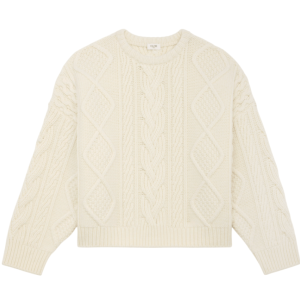 OVERSIZED CREW NECK SWEATER IN CASHMERE ARAN