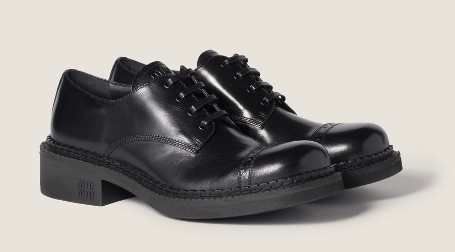 Black Leather Brogue Shoes