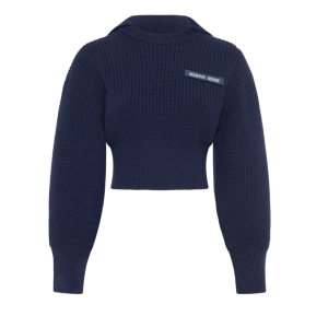 MS HALF CARDIGAN KNIT SAILOR SWEATER NAVY