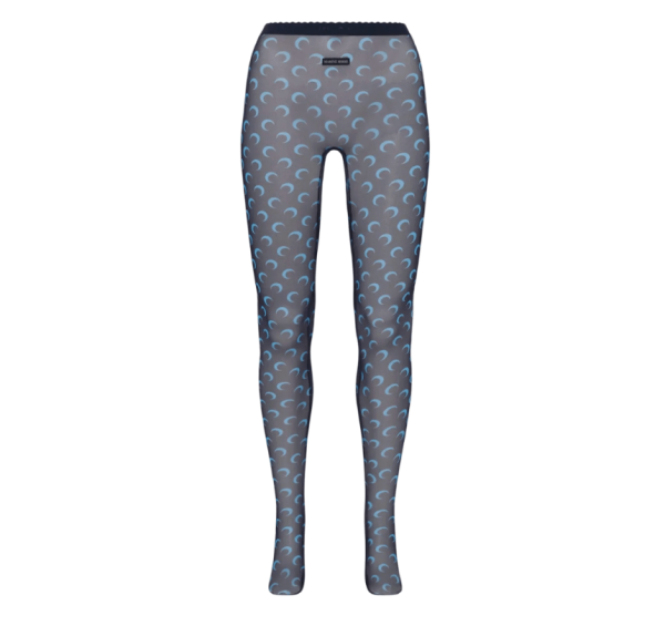 MOON PRINTED MESH TIGHTS NAVY