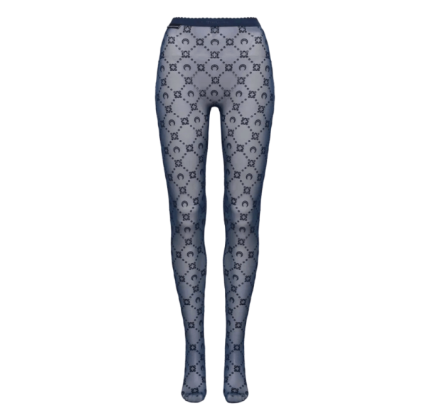 MOONOGRAM MESH FLOCK TIGHTS NAVY
