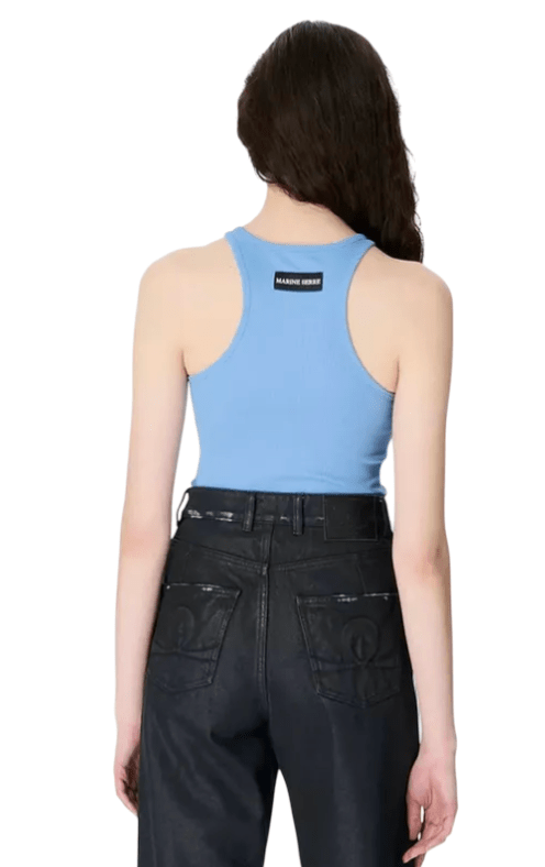 MOON LOGO RIBBED JERSEY TANK TOP BB01 BLUE BONNET