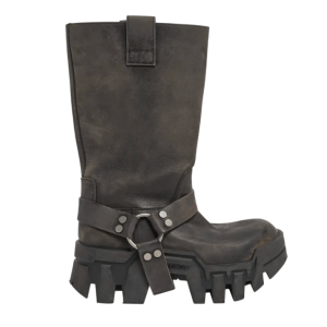 Balenciaga Bulldozer Leather Harness Moto Boots