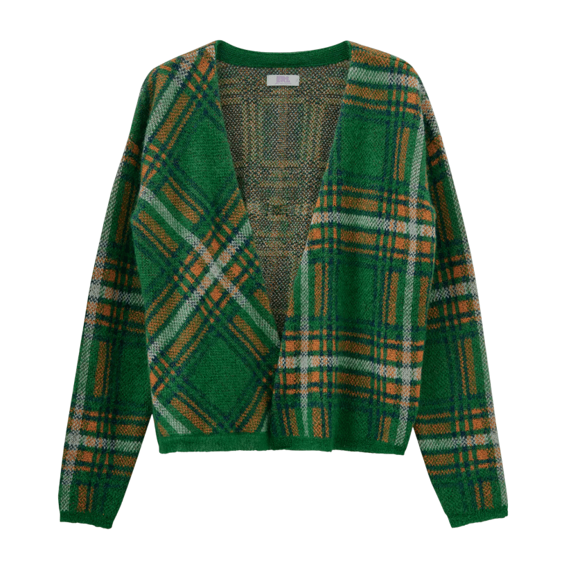 ERL Check pattern cardigan - Green 