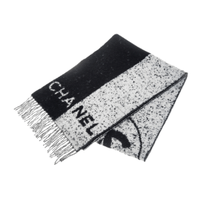Chanel Wool Knit Scarves Black
