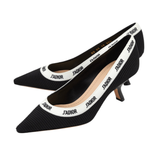 Dior J'adior White Ribbon Logo Embroidered Heel