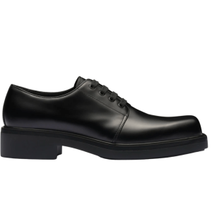 Prada Brushed Leather Derby shoes Black