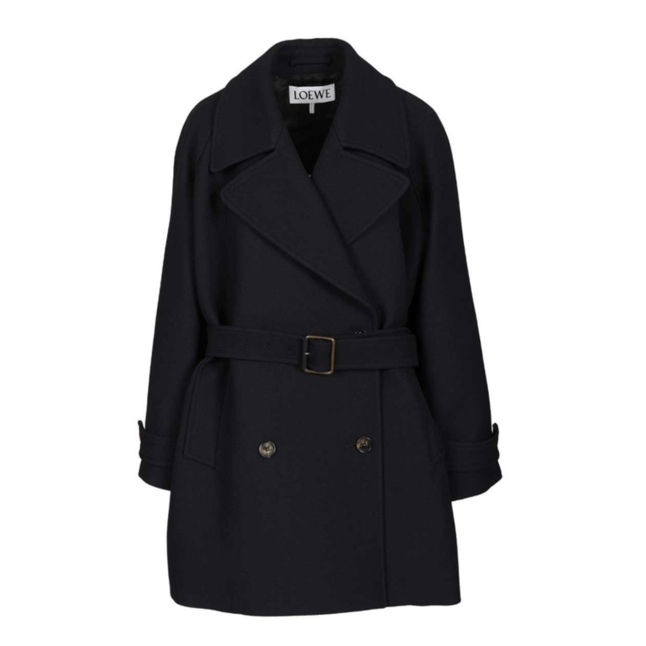 LOEWE – Wool Blend Navy Double Coat
