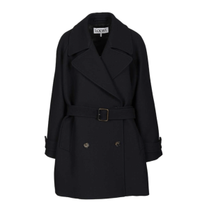 LOEWE – Wool Blend Navy Double Coat
