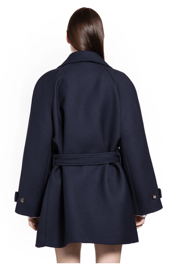LOEWE – Wool Blend Navy Double Coat