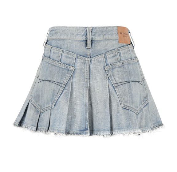 (W) Balenciaga Pleated Mini Skirt Light Blue
