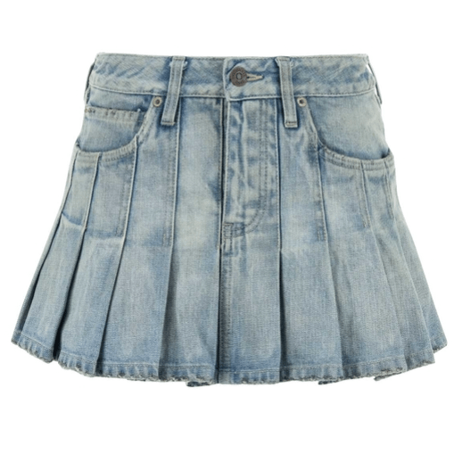 (W) Balenciaga Pleated Mini Skirt Light Blue