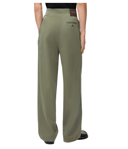 Belted trousers in cotton Green