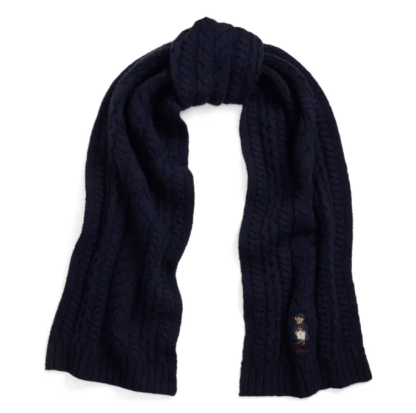 Polo Ralph Lauren Unisex Polo Bear Cable-Knit Wool Scarf