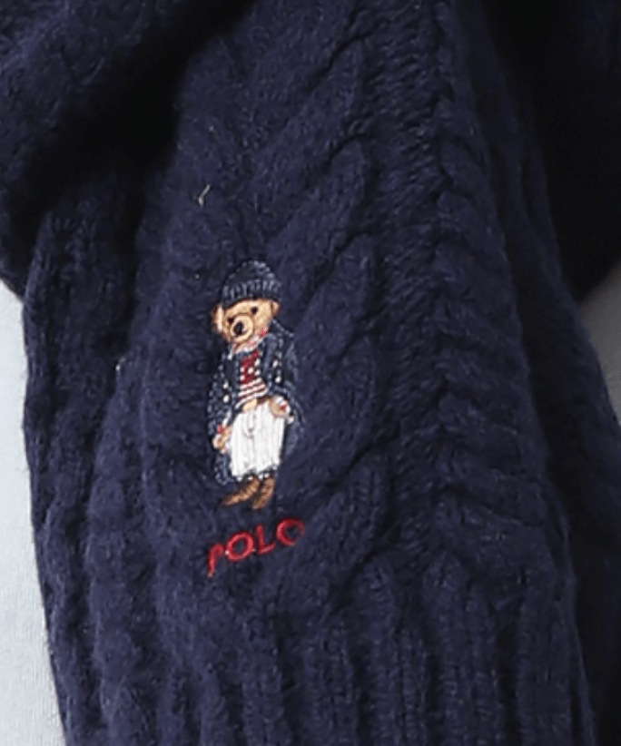 Polo Ralph Lauren Unisex Polo Bear Cable-Knit Wool Scarf